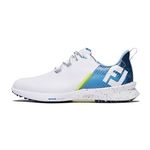 FootJoy Men's Fj Fuel Golf Shoe, White/Blue/Green, 10