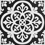 WallPops FP2475 Gothic Peel & Stick Floor Tiles, Blacks, Set of 10 Piece, 12 x 12 inches