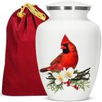 Trupoint Memorials Cremation Urn for Ashes Adult Male — Decorative Urns for Human Ashes Adult Female, Burial Urns for Human Ashes Adult Man, Funeral Urns for Human Ashes Adult — Extra Large, Cardinal