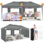 COBIZI Pop Up Gazebo 3x6m with 4 Removable Sides, Waterproof & UPF50+ Protection Marquee with Carry Bag Upgrade Structure, Instant Event Shelter Party Tent for Outdoor, Backyard, Weddings, Gray