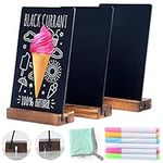 7.9x5.1" Desktop Chalkboard Small Chalkboard Sign with Wood Base Decoration Chalkboard Message Chalkboard Kids Chalkboard (3 Pack 7.9x5.1")