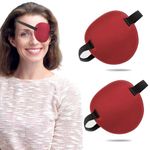 THSIREE Eye Patch, 2PCS 3D Adjustable Eyepatch, Medical Eye Patches for Right or Left Eye, Amblyopia Lazy Eye Patches for Adults and Kids, Red