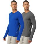 FREECULTR Men's Bamboo Full Sleeve Undershirt, Anti Microbial, Anti Odor, Breath tech Super Soft & Comfort Fit Lounge wear and Sleep wear Tshirt (Pack of 2)