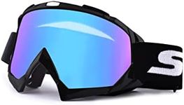 Motorcycle Goggles,ATV Dirt Bike Goggles-Anti UV Safety Goggles Windproof Dustproof Motocross Goggles Anti Scratch Motorcycle Glasses for Cycling Riding/Climbing/Skiing (Black Frame-Colorful lens)