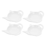 MOLUCKFU 4pcs Ceramic Tea Bag Saucer Household Tea Bag Tray Snack Dish Tea Bag Holders Tea Bag Dish Decorative Tea Bag Coaster Tea Bag Organizer for Cabinet Dipping Sauce Plate Sauce Dish