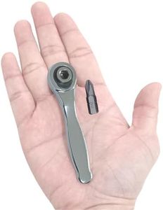 PANSHIYON Mini Ratchet,1/4 Inch Drive Micro Ratcheting Bit Driver with 1 PH2 Bit,72-Tooth Offset 90 Degree Right Angle Close Quarters Pocket EDC Screwdriver for Tight Spaces