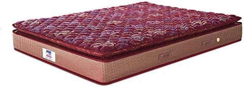 peps Springkoil Bonnell Pillow Top 6-inch Queen Size Spring Mattress (Maroon, 75x60x06) with Two Free Pillow