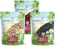 Organic Dry Beans Bundle, 3 Pack – Organic Black Beans (5 LB), Organic Pinto Beans (5 LB), Organic Dark Red Kidney Beans (5 LB), Non-GMO, Vegan, Kosher, Sproutable, Bulk. Rich in Fiber and Protein