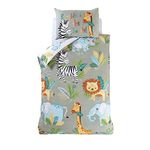 Rapport Home Rumble In The Jungle Kids Duvet Set Toddler's Bedding Set, Green