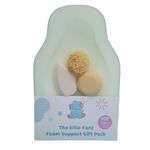 Ellie-Fant Baby Bath Foam Support Mat | 4 Pc Gift Set Includes Skid Proof & Antibacterial Sponge Cushion Seat Natural Sea Sponge Round Buffed Sponge and Teardrop Sponge