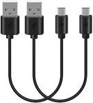 Geekria USB Headphones, Earbuds Short Charger Cable Compatible with JBL Tune 500BT, Tune 700BT, 450BT, Live 500BT Charger, USB to Micro-USB Replacement Power Charging Cord (1 ft / 30 cm 2 Pack)