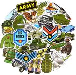 QTL Stickers for Adults Military Theme Stickers for Water Bottle Stickers for Teens Boys Hard Hat Stickers Waterproof Stickers Army Soldier Stickers 50 Pcs