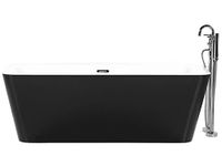 Bathtub Sanitary Acrylic Rectangular Minimalist Design 170 x 80 cm Black Hassel