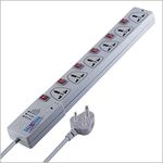 MX Surge Protector & Spike Guard with 6 Universal Socket, Individual Switch for Each Socket, Power Indicator and Built-in Fuse 5 mtr Cord Length (MX-983B_5m)