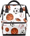 Tavisto Snow Fox Diaper Bag Backpack Multifunction Mummy Backpacks Waterproof Large Diaper Bags for Moms Dads, Soccer Basketball, Soccer Basketball