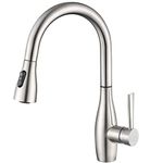 CREA Kitchen Tap with Pull Out Spray, Kitchen Mixer Tap with 3 Function, 360° Swivel Mixer Tap for Kitchen Sink, Single Handle Kitchen Sink Mixer Tap, Stainless Steel