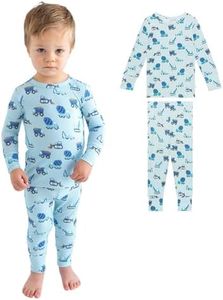 Posh Peanut Boys Long Sleeve Pajama Set Made from Viscose from Bamboo