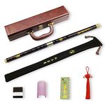 D Key Dizi Professional Rosewood Flute with Free Membrane & Glue & Protector Set Traditional Chinese Instrument (Key of D/Professional Rosewood)