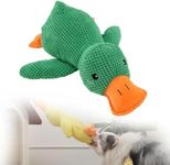 The Mellow Dog Calming Duck Dog Toy, Quack Quack Duck Dog Toy With Real Quack Sound, Quacking Duck Pull Toy (Green,ONESIZE)