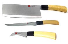 Shruthi Yingguns Knife (3 Pack) Meat Chopper Knife 7 Inches + Long Blade 6 Inches Boning Knife + Carving Knives 3 Inches Blade for Cutting Slice Dice Steak Meat Chicken Cheese Vegetable Fruits