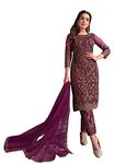 RUDRAPRAYAG Women's Net Embroidered Semi Stitched Anarkali Salwar Suit