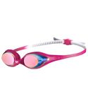 arena Spider Junior Mirror Children's Swimming Goggles, Standard Pool Goggles with Anti-Fog Mirrored Lenses, UV Protection, Self-Adjusting Nose Bridge, Hypoallergenic Silicone Seals