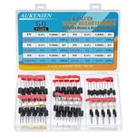 AUKENIEN 6 Values 60pcs Schottky Rectifier Diode Kit 10SQ045 10SQ050 15SQ045 10A10 SR5100 SR560 Diodes 5A 10A 15A 45V 50V 60V 100V 1000V R-6 Axial Solar Panel Blocking Diodes