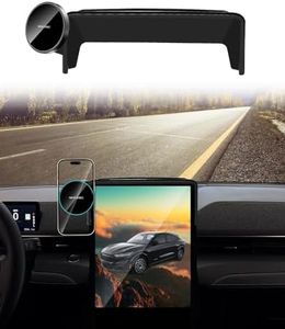 Phone Holder for 2021-2025 Ford Mustang Mach-E Accessories 15.5-Inch Screen Fixed Clip, Mustang Mach E Magnetic Phone Mount Compatible with MagSafe, Magnets 15W Fast Wireless Charger Cell Phone Base