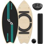 Sportneer Surf Balance Board Adult – 8-in-1 Wooden Wobble Board with Roller, Rubber Ball & Half Ball, Balance Trainer for Adults, Core Strength,Surfing,Snowboarding,SkateboardingTraining 200KG