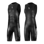 Synergy Triathlon Wetsuit 3/2mm - Volution 2.0 Sleeveless Quick John Smoothskin Neoprene for Open Water Swimming (Men's 2.0, Men's S3)