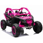 Kids Republic 2-Seater Ride-On Car: 24V Licensed CAN-AM UTV Buggy RS Version - Electric Kids' Car with Remote Control, EVA Tires, Working Doors, LED Lights (Pink)