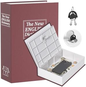 Money Saving Box for Adults, Book Piggy Bank with Secure Lock & Key, Dictionary Secret Safe Can 9.45 * 6.1 * 2.24IN Combination Metal Safe Lock Box(Red)