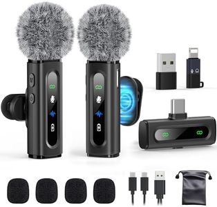 USB C Lavalier Microphone Wireless AI Noise Cancellation Mini Mic for Type-C Android, iPhone 17/16/15, Tablet, PC, Video Recording Clip-on Mics with Rotatable Clip, Ideal for TikTok, YouTube, Podcast