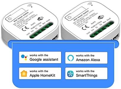 DoHome Homekit WiFi Relay Switch, Smart Relay Wireless Remote Control Light Switch Voice Control Outlet Timer Work with Siri, Alexa and Google Assistant DIY Your Home 2 Pack (Square)
