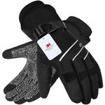 Waterproof & Windproof Winter Gloves for Men and Women,-30°F 3M Thinsulate Thermal Gloves Touch Screen Warm Gloves for Skiing,Cycling,Motorcycle,Running,Outdoor Sports Black-S