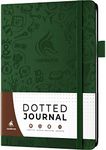 Clever Fox Dotted Journal 2.0 – Compact Planning and Sketching Dot Grid Notebook 120 GSM Thick, No-Bleed Paper – Planner with Pen Loop, Pocket, Ribbons, Stickers A5 - Forest Green