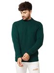 Kvetoo Men High Neck Full Sleeve Winter Woolen Sweater Bottlee Greenn M Size