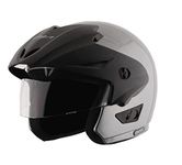 Vega Cruiser ISI Certified Lightweight & Compact with Peak Open Face Helmet for Men and Women with Clear Visor(Anthracite, Size:M)