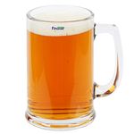 FINSTER Beer Mug Set of 6 Crystal with Strong Handle 400ml (Party Style Mugs)