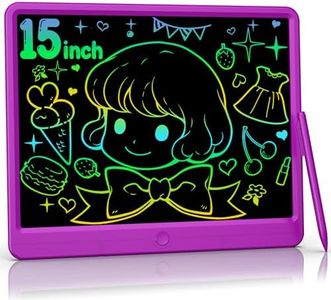 LCD Writing Tablet 15 Inch, Colorful Erasable Doodle Board Drawing Pad, Magic Drawing Tablet for Kids Toddler, Reusable Electronic Doodle Pad, Educational Toys Gifts for 3-12 Year Old Boys Girls