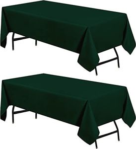 Utopia Kitchen Rectangle Table Cloth 2 Pack [60x102 Inches, Hunter Green] Tablecloth Machine Washable Fabric Polyester Table Cover for Dining, Buffet Parties, Picnic, Events, Weddings and Restaurants