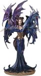 StealStreet SS-G-91276 Fairy Collection Pixie with Dragon Fantasy Figurine Figure Decoration, Navy Blue