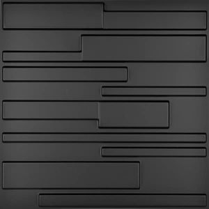 Art3d A10032BK Wall Panels, 32 Square Feet, 3D Rectangle 3-Black, Sq Ft