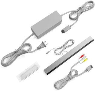 LA NREUCETS 3 in 1 Wii Wired Motion Sensor Bar + AC Power Supply Adapter Cord + Composite Audio Video Cable Compatible with Nintendo Wii (Not for Wii U)