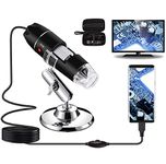 Bysameyee USB Digital Microscope, Handheld 40X-1000X Magnification Endoscope, 8 LED Mini Video Camera for Windows 7/8/10 Mac Linux Android (USB Microscope+Case)