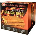 Natural Wood Eco Firelighters. 288 Sustainable Fire-starters Ideal for Wood Burners, Fire Pits, Pizza Ovens, BBQs. No Kindling Required. Lights Even When Damp.