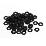 Sourcingmap M3 x 7mm x 0.5mm Black Zinc Plated Flat Pads Washers Gaskets Fastener 100PCS