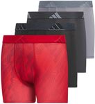 adidas Boys' Athletic Fit Microfiber Boxer Brief Underwear (4-Pack) All Day Sport Comfort, Better Scarlet/Active Maroon/Black, Medium