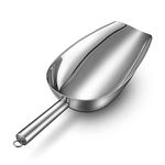 Stainless Steel Ice Scoop 8 Oz, HaWare Metal Food Scoop For Kitchen Bar Party Wedding, Utility Scooper For Candy Flour Coffee Bean Cereal Popcorn, Heavy Duty, Mirror Polished, Dishwasher Safe