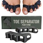 Toe Separator - 1 Pair Gel Toe Spacers for Overlapping Toes - Foot Realignment - Silicone Toe Straighteners for Bent Toes, Bunion Correction Toe Correctors, Toe Spreaders (Black, One Size)